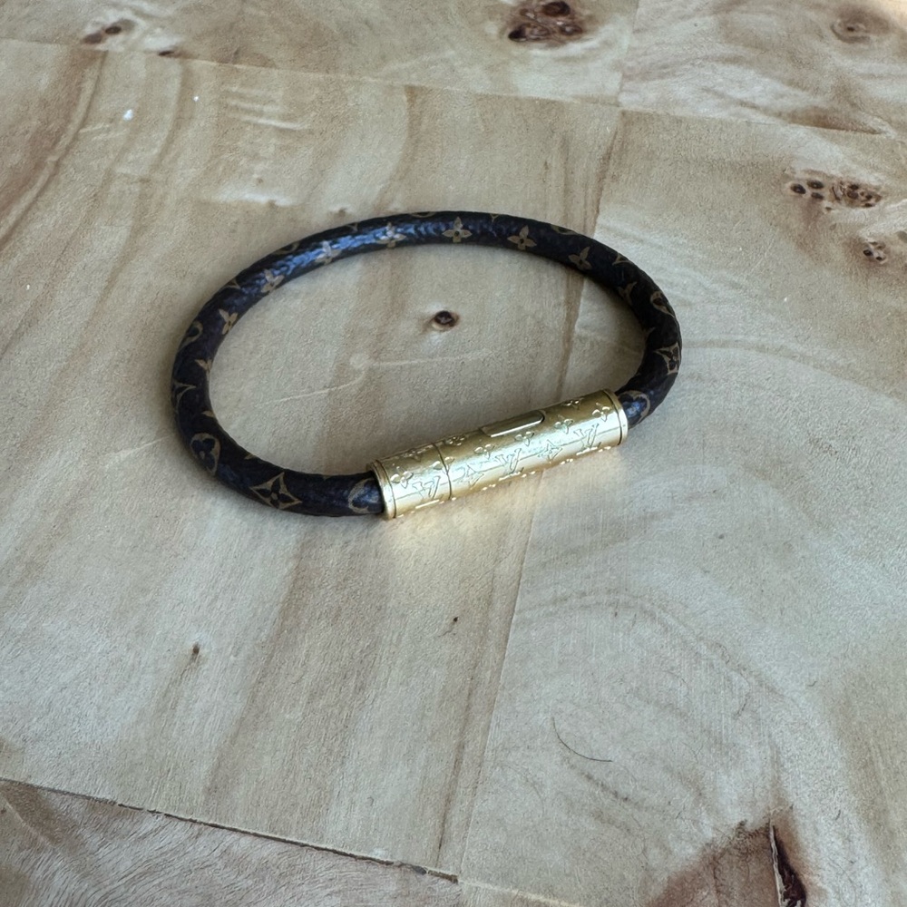 Louis Vuitton Brown and Gold Monogram Bracelet